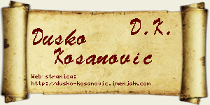 Duško Kosanović vizit kartica